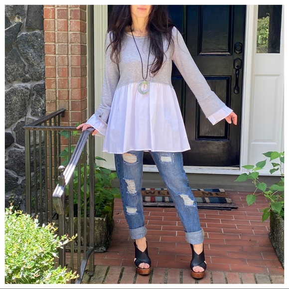 ✨LAST ONE✨LIGHT KNIT TUNIC WITH WHITE CONTRAST - Picture 2 of 10